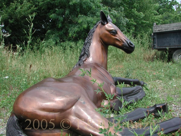 Foal Layind Down bronze statue-5